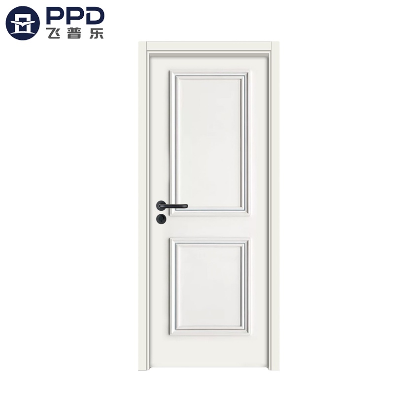PHIPULO Natural White Modern Wood Interior MDF Melamine Door 