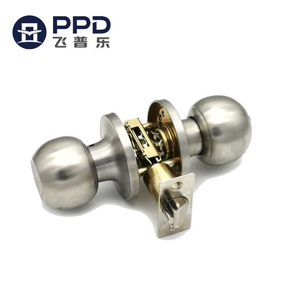 PHIPULO Stainless Steel Round Global Ball Keyed Entry Door Knob