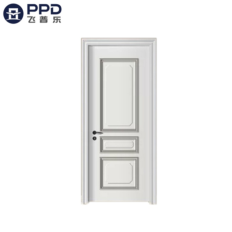 PHIPULO Natural White Modern Wood Interior MDF Melamine Door 