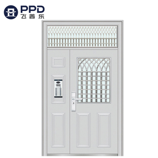 White Reinforced Double Leaf Heavy Duty Steel Security Doors